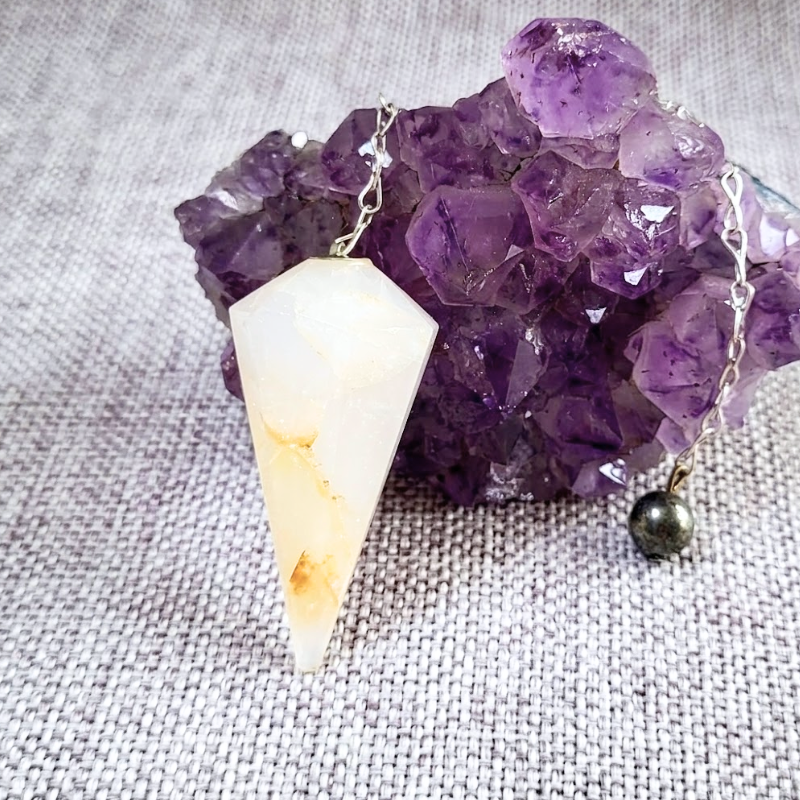 Pendule en Quartz Rutile et Pyrite