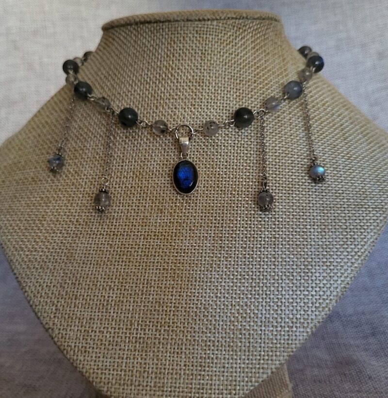 Collier faera - pendentif en labradorite