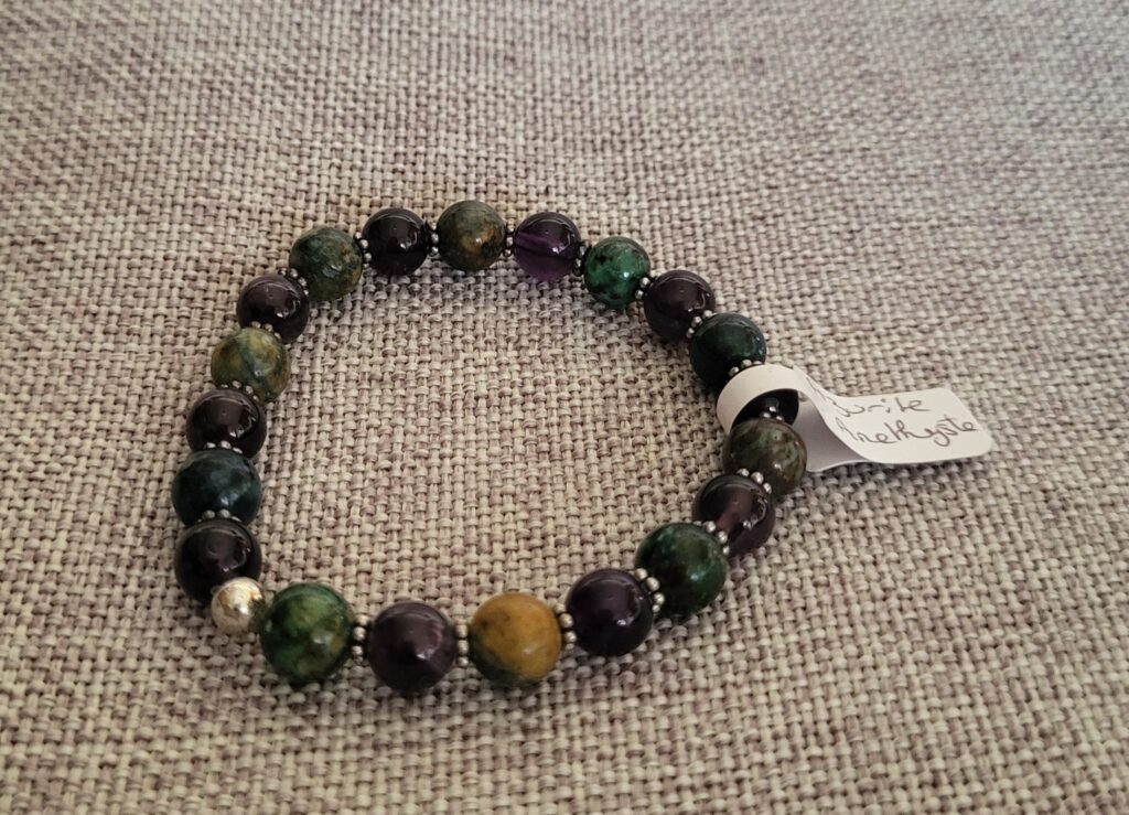 Bracelet azurite et améthyste