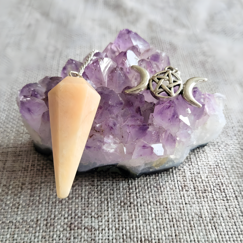 Pendule pierre de lune et triples lunes