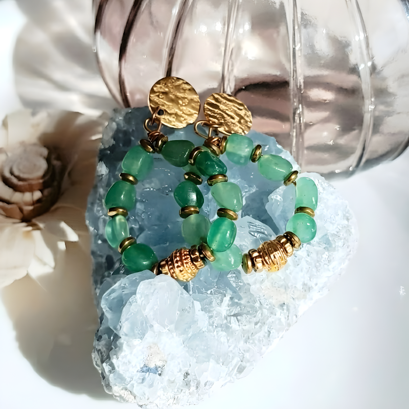 Boucles PRIYA aventurine
