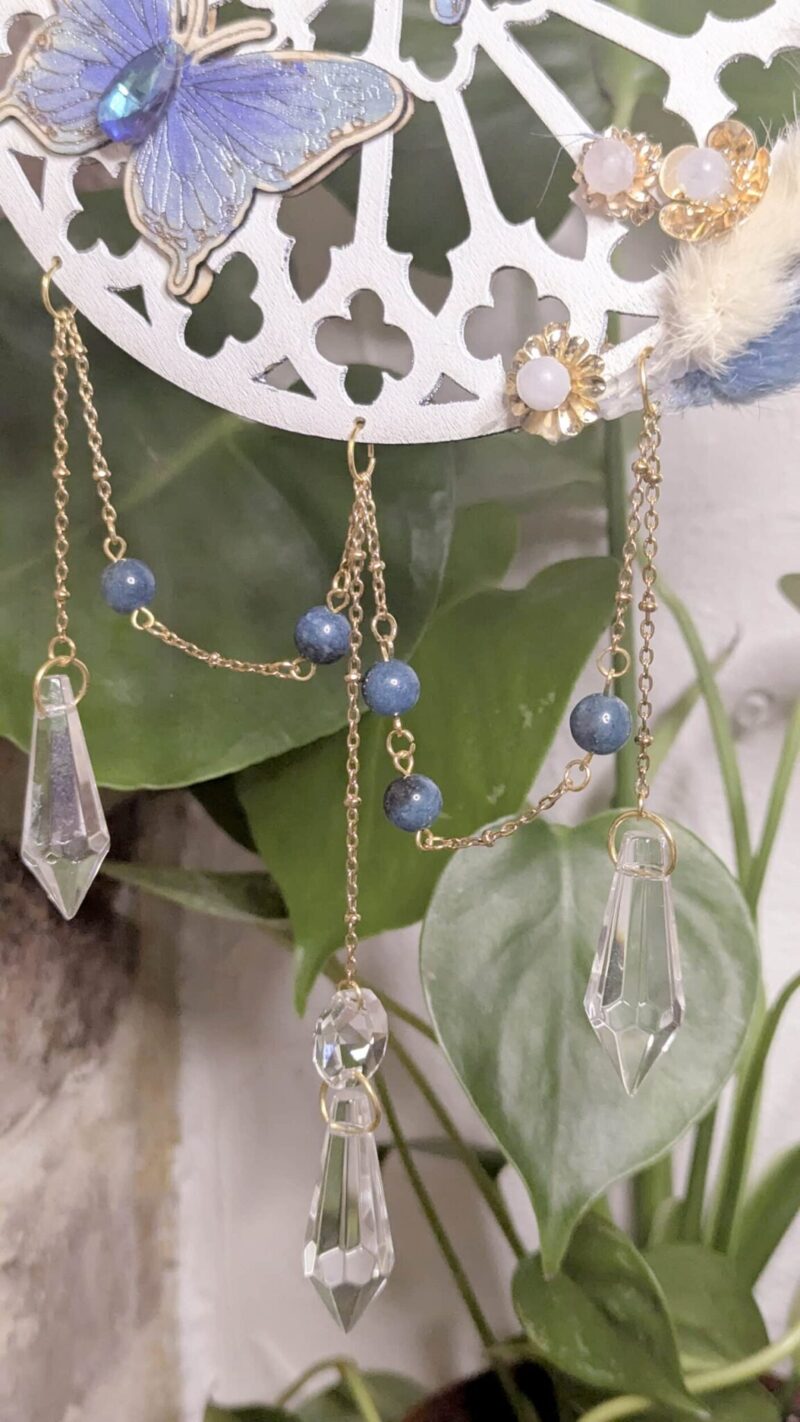 Suncatcher “Papillons Azur” – Apatite Bleue