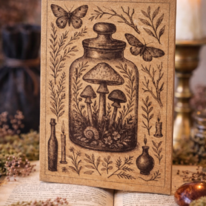 Cloche botanique – Carte décorative en bois gravée
