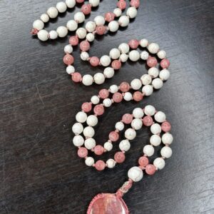Collier mala sacre « Nanna Nepsodóttir » Rhodochrosite