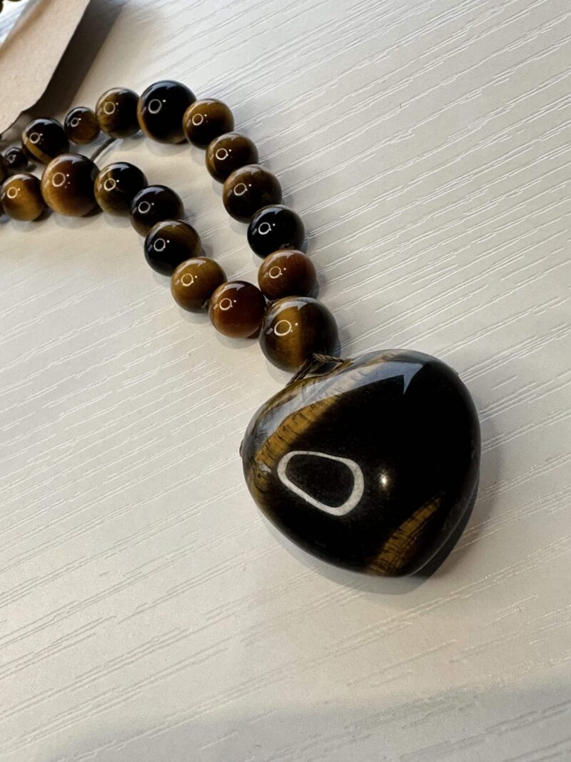 Collier MALA SACRE " tendre MARDUK" œil de tigre 108 perles