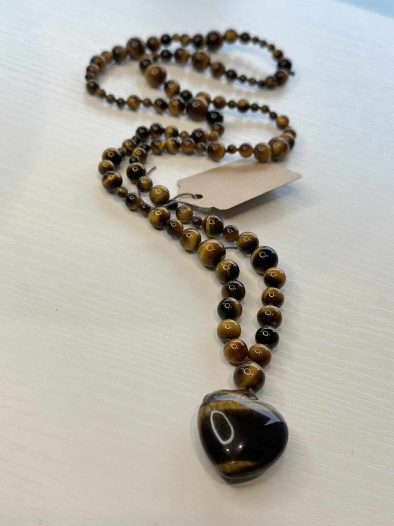 Collier MALA SACRE " tendre MARDUK" œil de tigre 108 perles