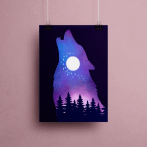 Affiche Loup Mystique