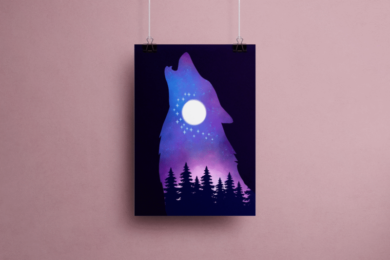 Affiche Loup Mystique