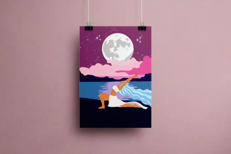 Affiche Yoga Lunaire