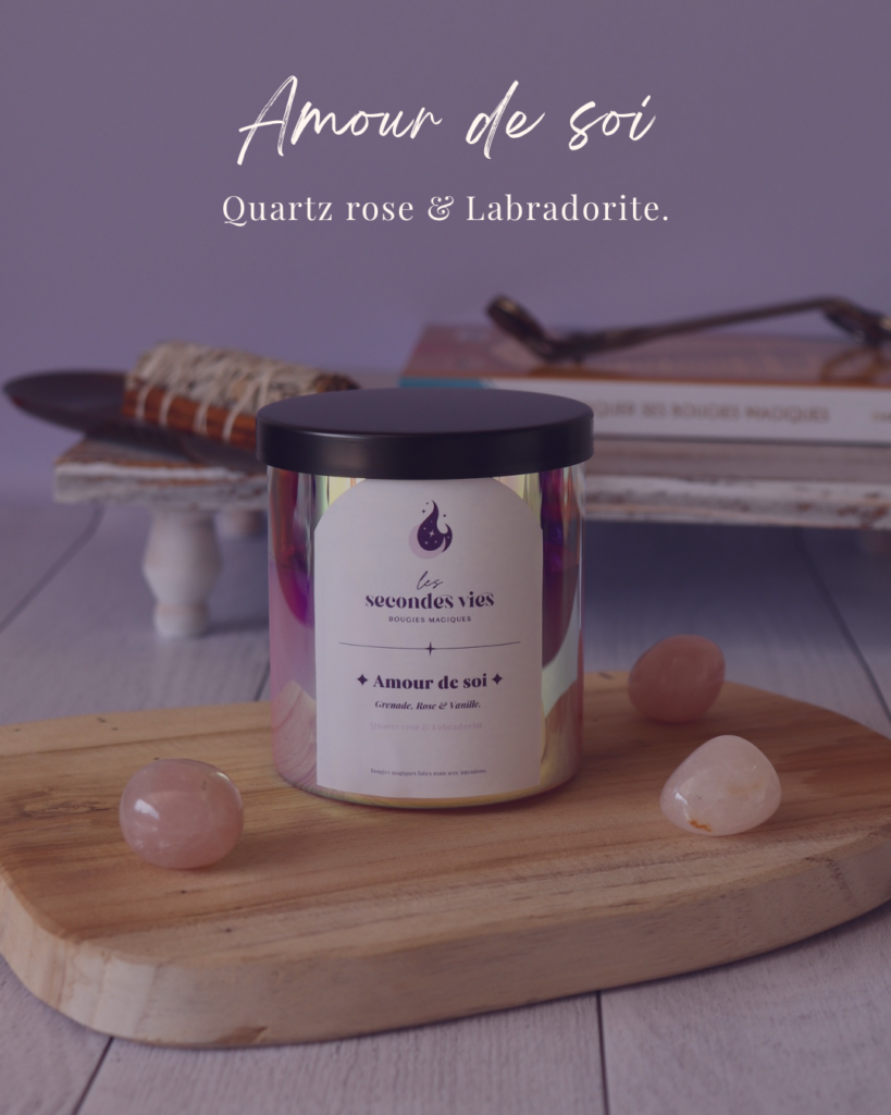 Bougie parfumée rituelle Amour de soi – Quartz rose
