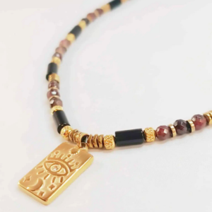Collier SOOR onyx et grenat