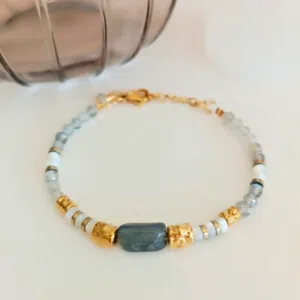 Bracelet MATRA labradorite et nacre