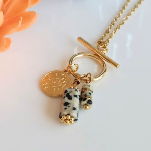 Collier RAADHI jaspe dalmatien