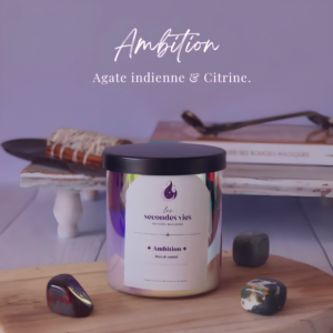 Bougie parfumée rituelle Ambition - Agathe indienne & Citrine.