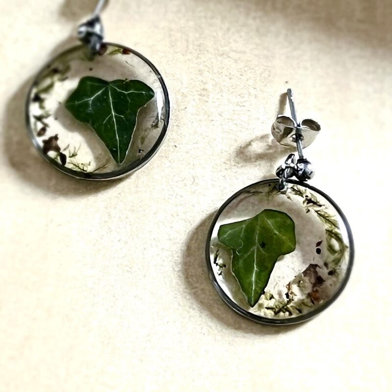 Boucles d'oreilles : "Lierre éternel" - Collection Herbier figé