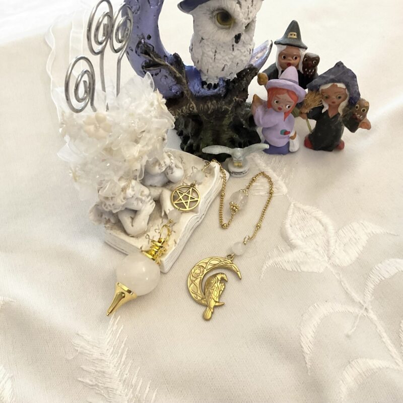 Pendule Sephoroton Corbeau & Pentacle - Cristal de Roche