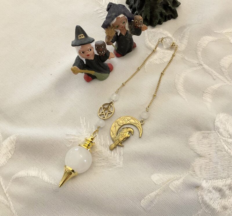 Pendule Sephoroton Corbeau & Pentacle - Cristal de Roche