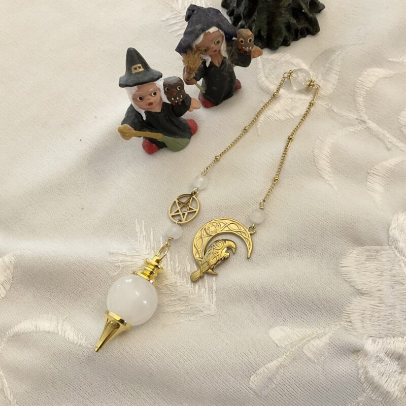 Pendule Sephoroton Corbeau & Pentacle - Cristal de Roche