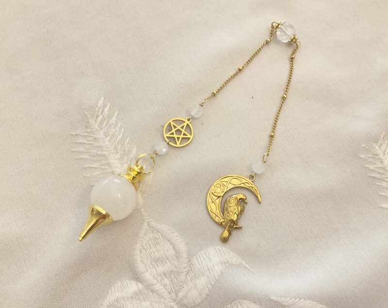 Pendule Sephoroton Corbeau & Pentacle - Cristal de Roche