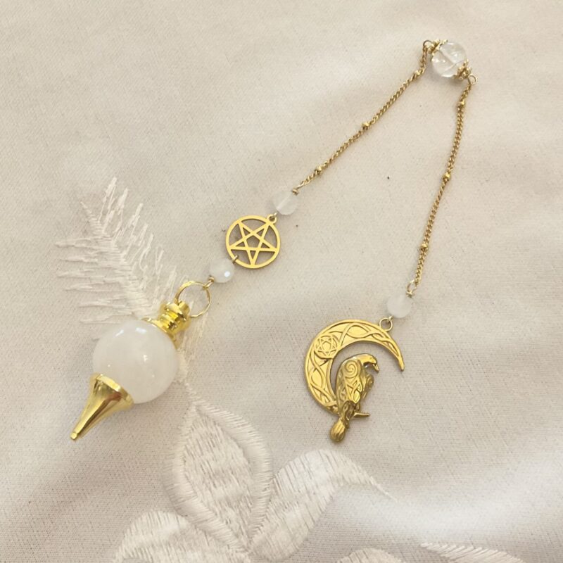 Pendule Sephoroton Corbeau & Pentacle - Cristal de Roche