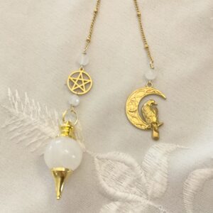 Pendule Sephoroton Corbeau & Pentacle - Cristal de Roche