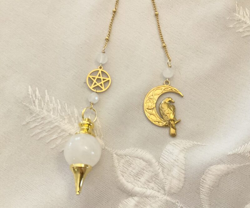 Pendule Sephoroton Corbeau & Pentacle - Cristal de Roche