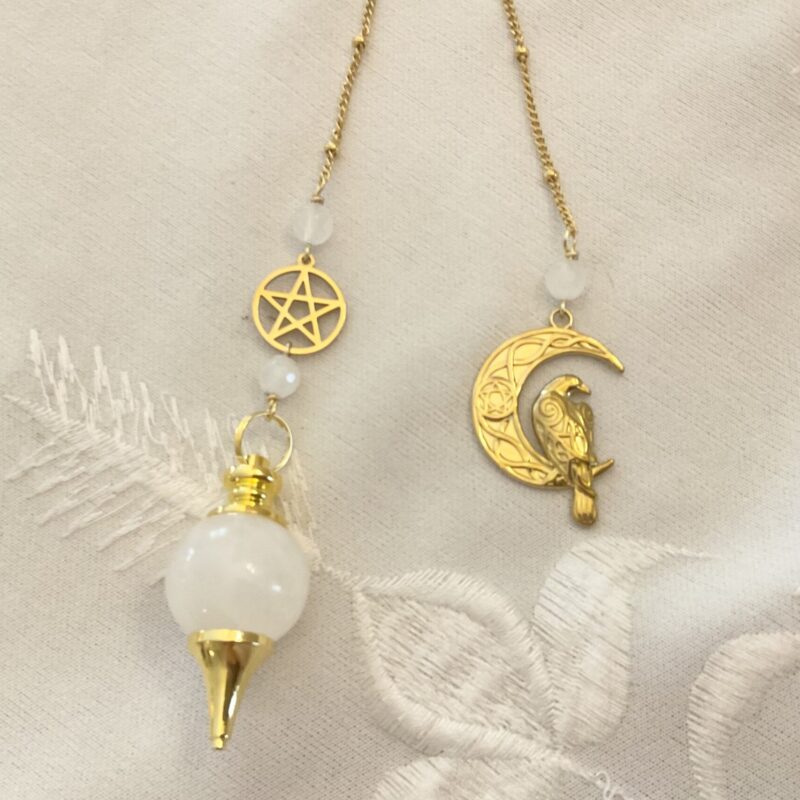Pendule Sephoroton Corbeau & Pentacle - Cristal de Roche
