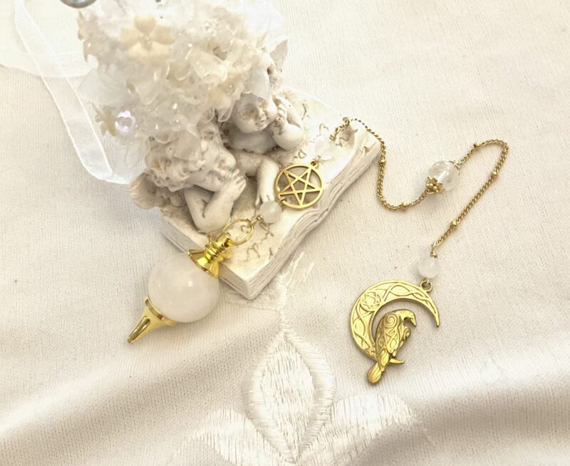 Pendule Sephoroton Corbeau & Pentacle - Cristal de Roche