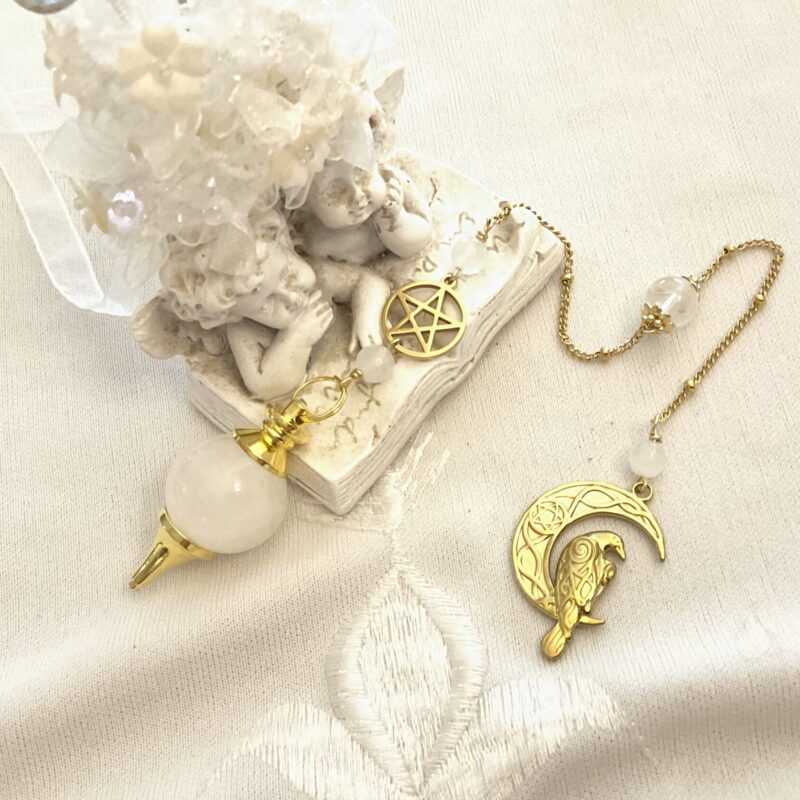 Pendule Sephoroton Corbeau & Pentacle - Cristal de Roche