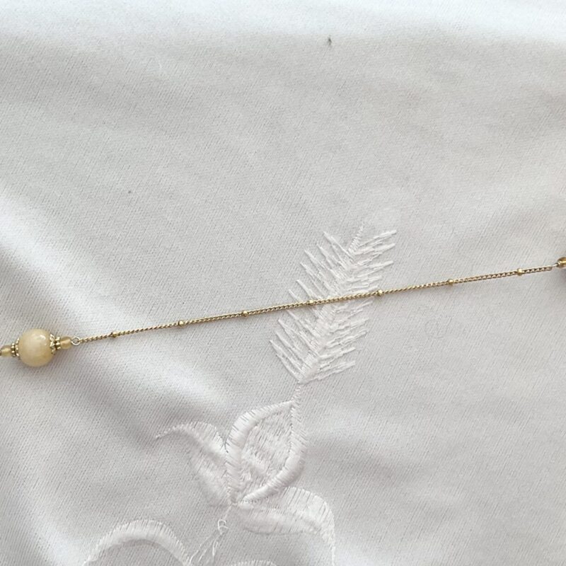 Pendule de divination en Jade couleur Topaze & Acier Doré
