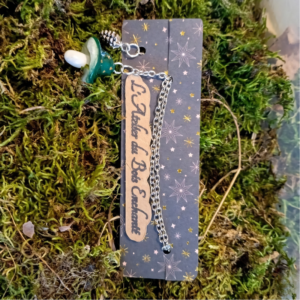 Marque page chainette - champignon vert
