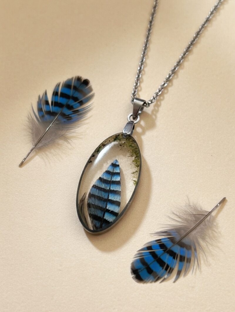 Collier "Plume d'Azur" - Collection Vestiges aériens
