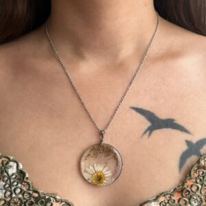 Collier "Douce Camomille" - Collection Herbier figé