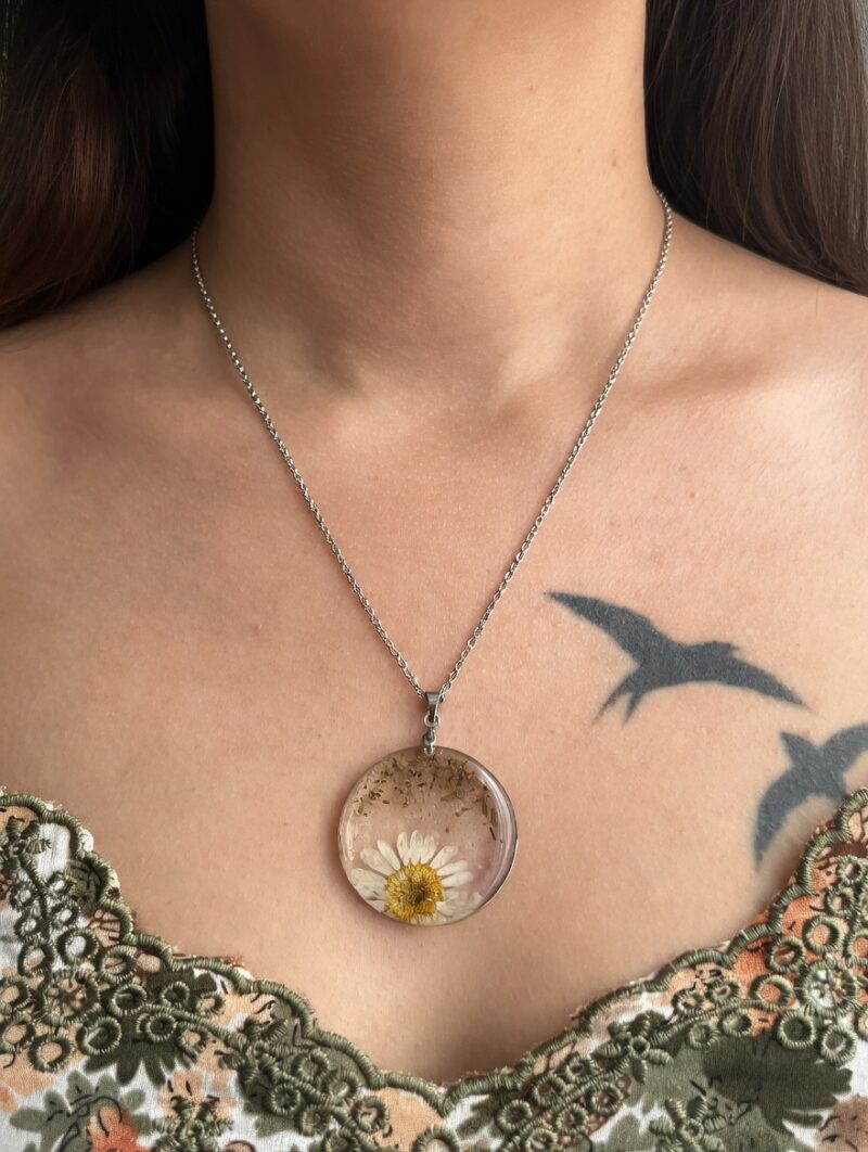 Collier "Douce Camomille" - Collection Herbier figé