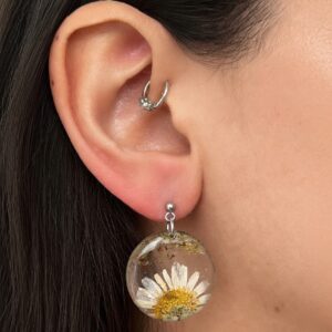 Boucles d'oreilles "Douce Camomille" - Collection Herbier figé