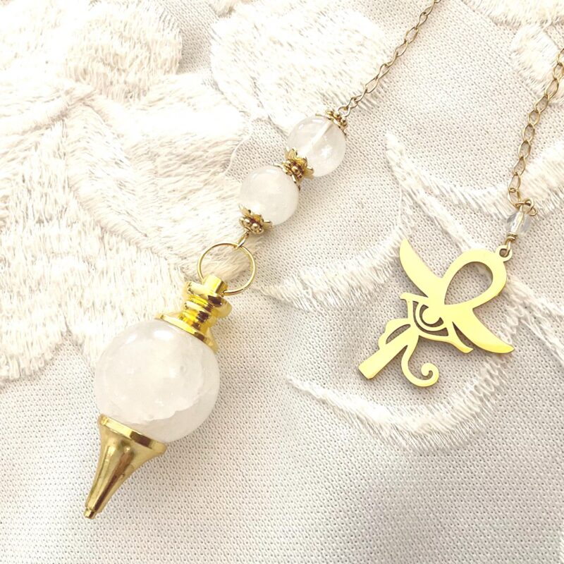 Pendule Œil d'Horus & Croix d'Ankh - Cristal de Roche