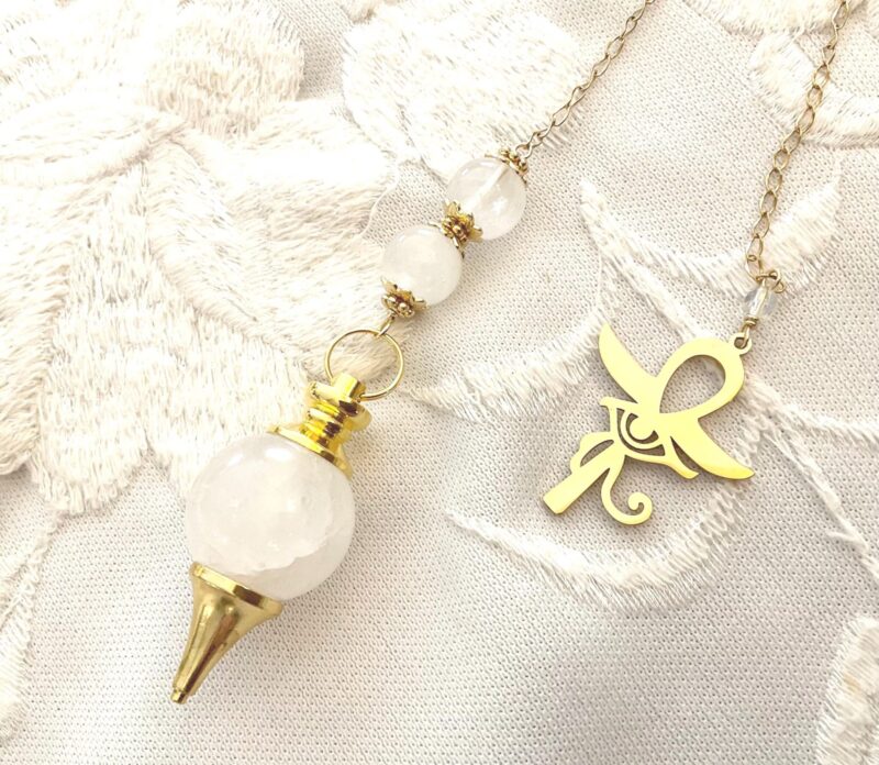 Pendule Œil d'Horus & Croix d'Ankh - Cristal de Roche
