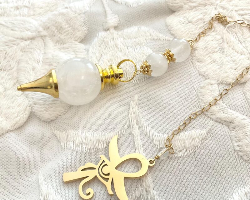 Pendule Œil d'Horus & Croix d'Ankh - Cristal de Roche