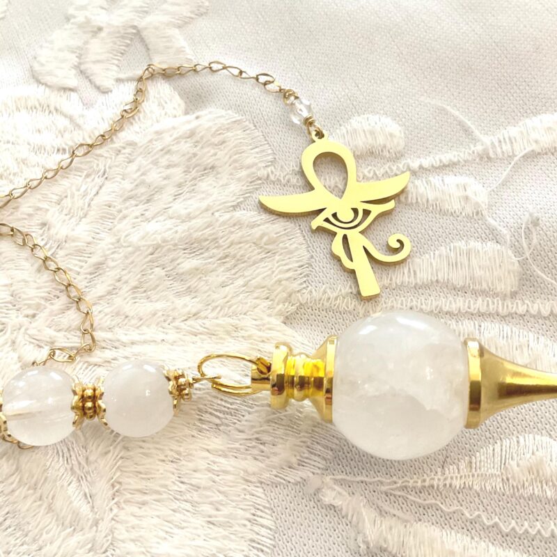 Pendule Œil d'Horus & Croix d'Ankh - Cristal de Roche