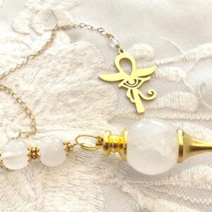 Pendule Œil d'Horus & Croix d'Ankh - Cristal de Roche