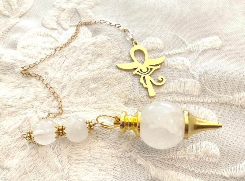 Pendule Œil d'Horus & Croix d'Ankh - Cristal de Roche