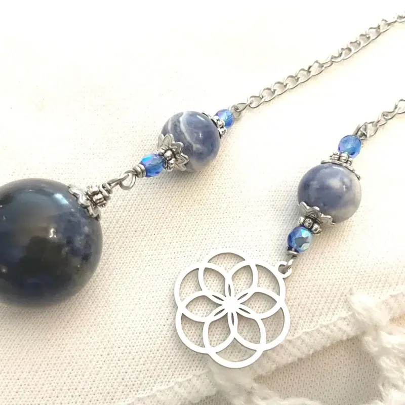 IMG_4784 Pendule de divination Fleur de Vie & Sodalite naturelle - Vers mon Étoile
