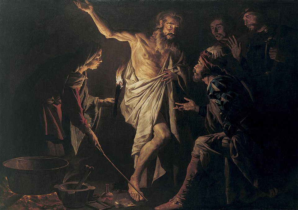 Saul and the Witch of Endor - Matthias Stom (1635)