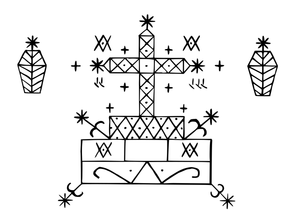 Représentation d'un vévé -symbole rituel vaudou