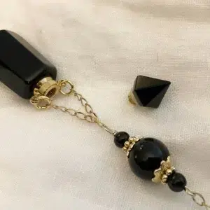 fiole obsidienne 4 Pendule de divination avec Fiole en Obsidienne et Fleur de vie