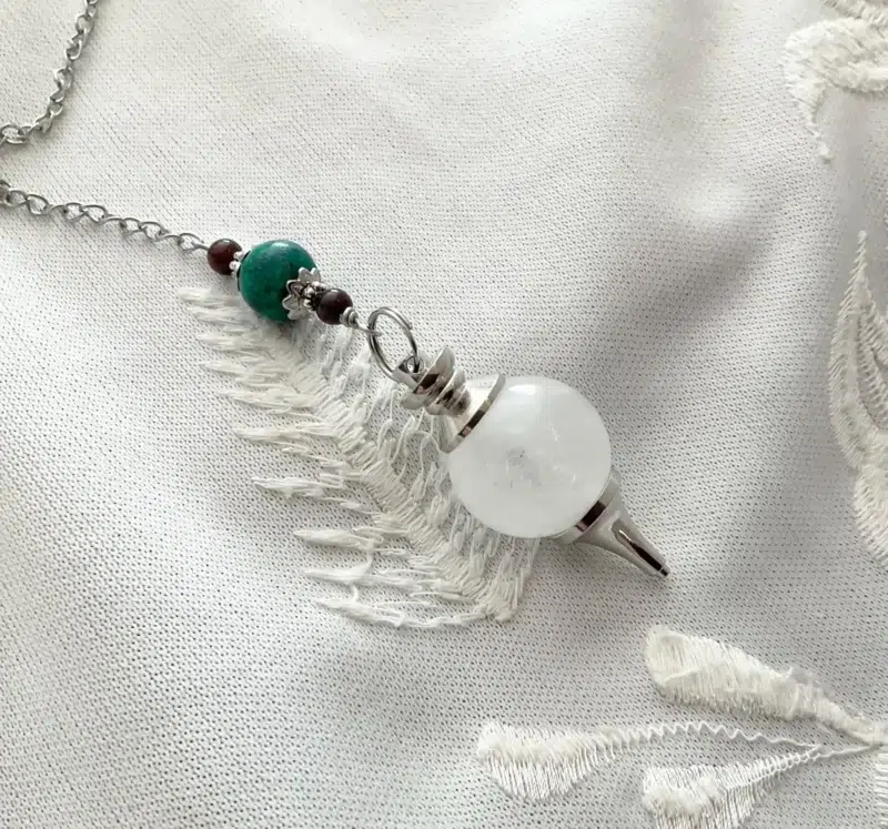 il_fullxfull.7444886900_lb8p Pendule divinatoire - Cristal de roche - Jaspe turquoise - Jade grenat