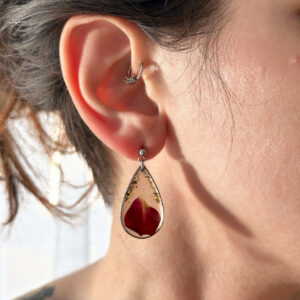 Boucles d'oreilles : "Mémoire de Rose" - Collection Herbier figé