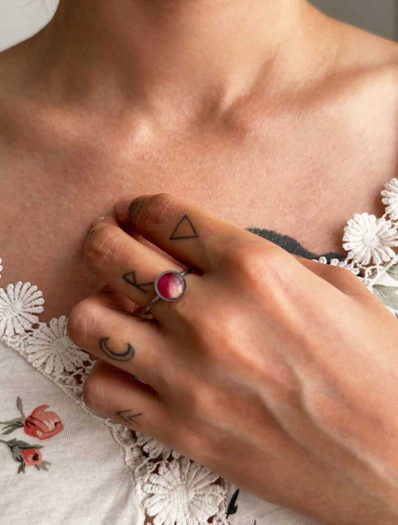 Bague « Mémoire de rose » - Collection Herbier figé