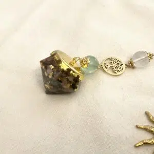 Pendule divinatoire avec Orgonite en Fluorite - fait-main