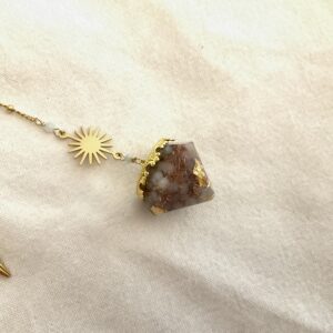 Pendule Divinatoire Orgonite en Morganite - Féminité Sacrée